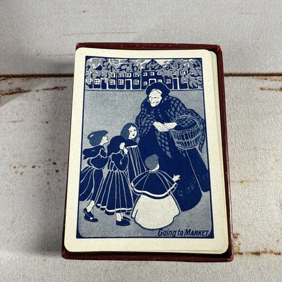 Antique Going To Market Playing Card Game Pat. Sept. 14 1915 Complete Set - Picture 2 of 4